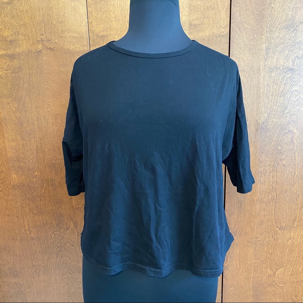 🎄Black plus size short sleeve top